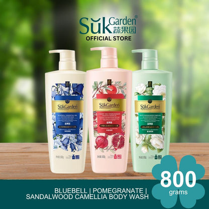 SukGarden Essential Oil Bright Smooth Hydrated Skin Body Wash 800g — 3 Bottles — product image