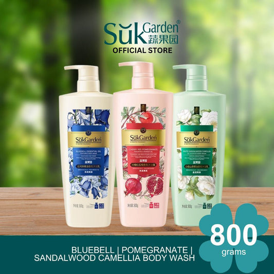 SukGarden Essential Oil Bright Smooth Hydrated Skin Body Wash 800g — 3 Bottles — product image