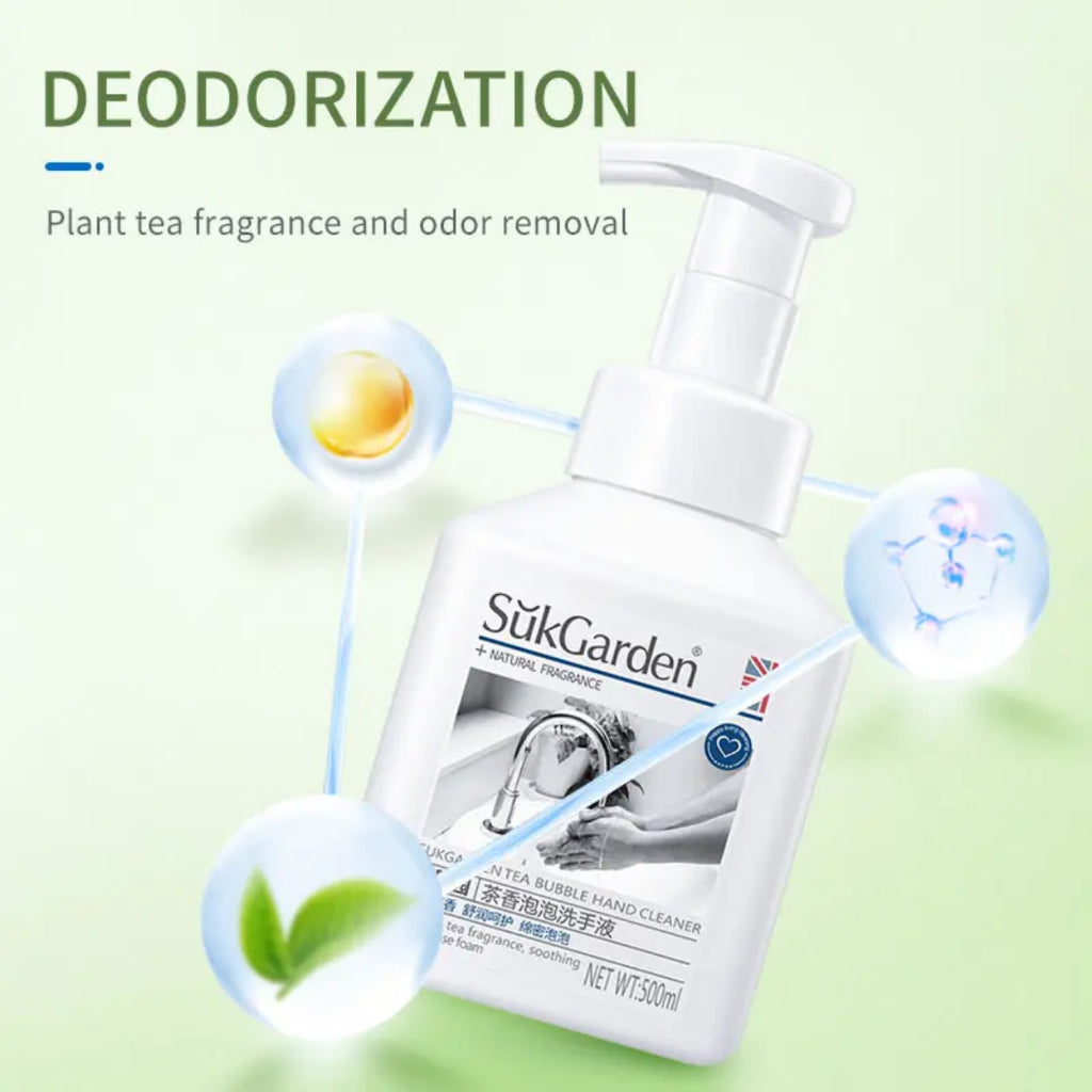 SukGarden Plant Based Tea Fragrant Bubble Hand Wash 500ml — product information 1