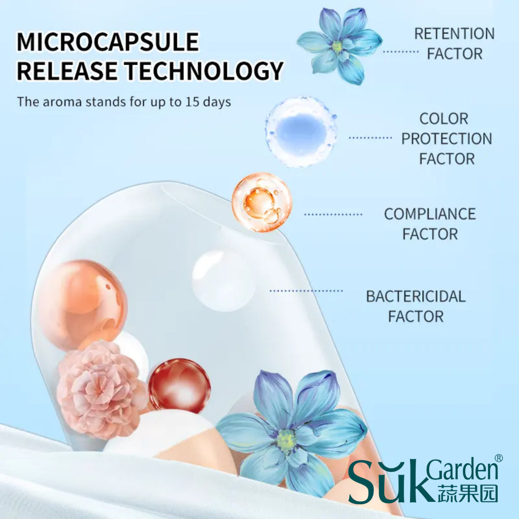 SukGarden 4 IN 1 Laundry Capsules Plant Based Concentrated Anti Bacterial & Dust Mite Detergent Pods — product information 1