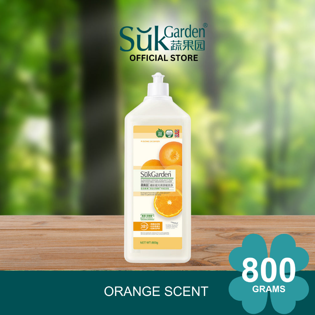 SukGarden Food Safe Plant Based Enzymes Fruits Vegetables Dishwashing Cleaning Liquid Detergent 0.8L — product information 8