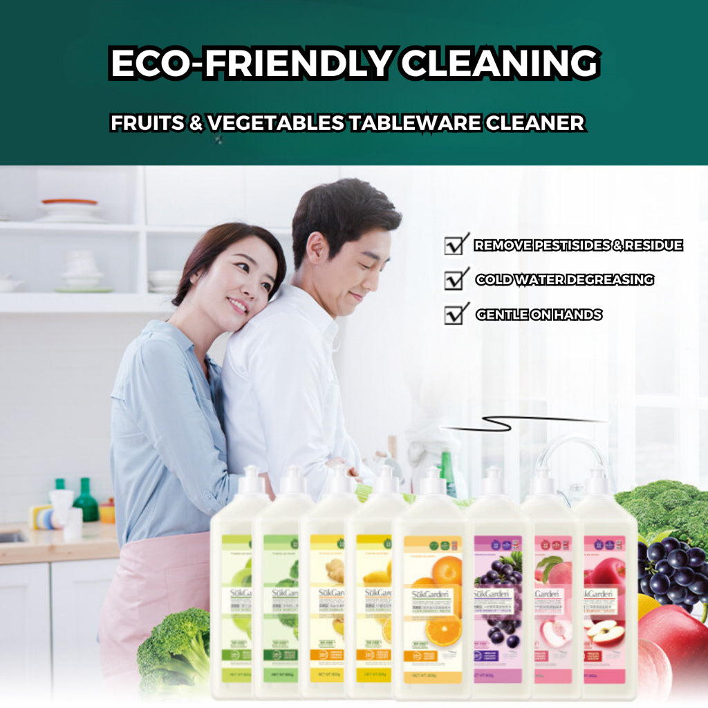 SukGarden Food Safe Plant Based Enzymes Fruits Vegetables Dishwashing Cleaning Liquid Detergent 0.8L — product information 1
