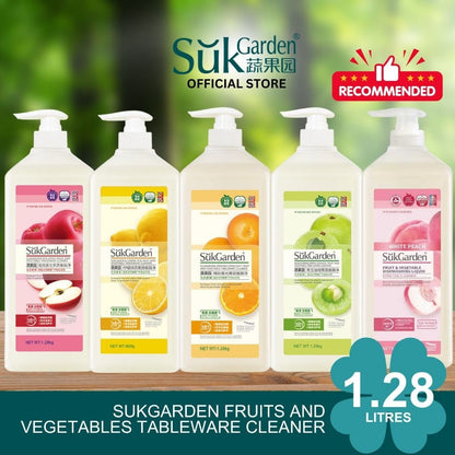 SukGarden Fruit & Vegetable Dishwashing Liquid 1.28L — Mix - Pack of 5 — product image