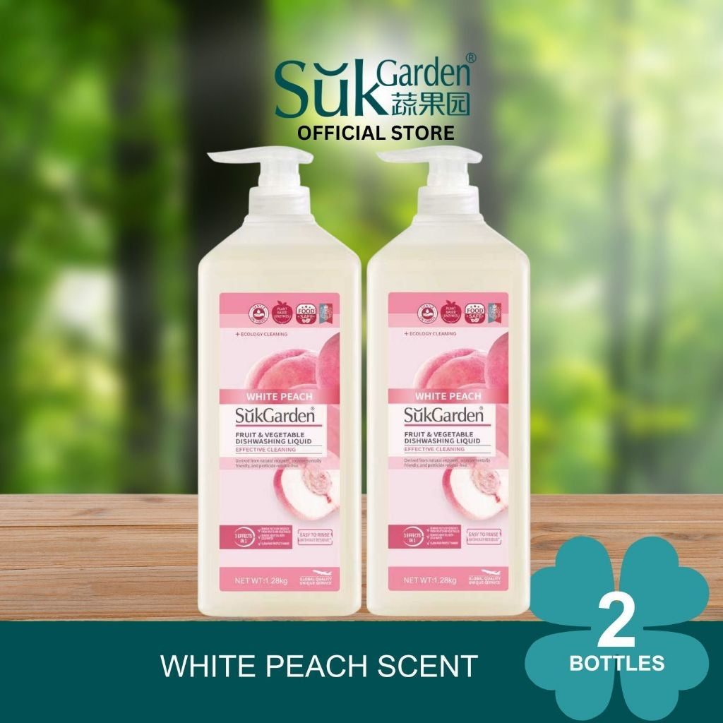 SukGarden Fruit & Vegetable Dishwashing Liquid 1.28L — W. Peach - Pack of 2 — product image